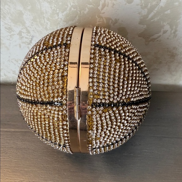 Gold and Black Beaded Sphere Wristlet